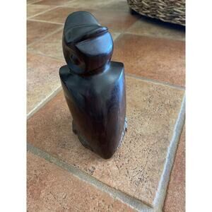 Mid Century Modern Owl Hand
Carved Bird Teak Wood Art
Sculpture Statue